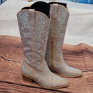 Crystal-Embellished Boots